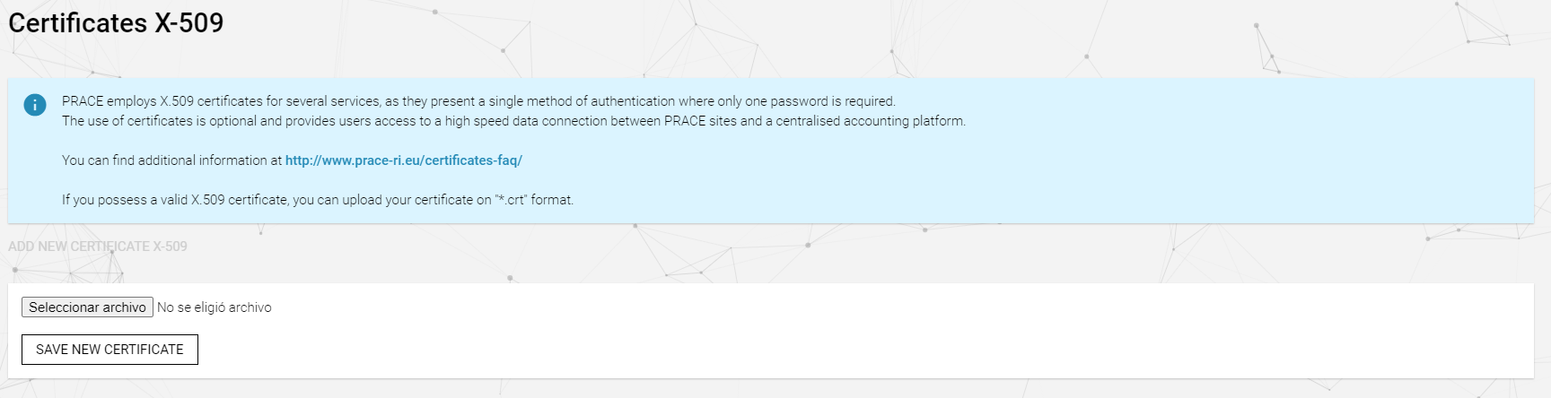 HPC Accounts x509 certificate upload
